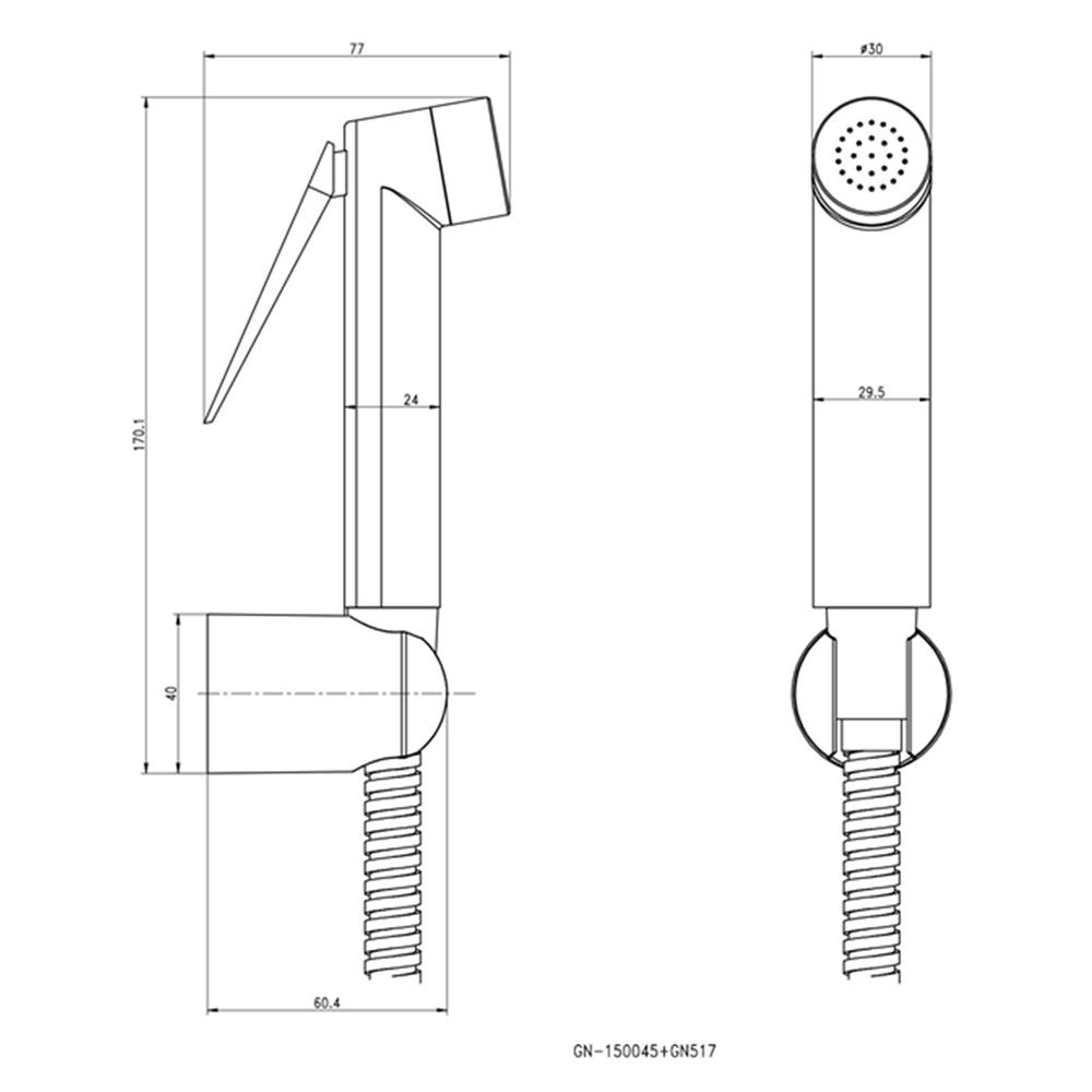 สายฉีดชำระครบชุด RASLAND RA PROJECT-SUPER สีโครม