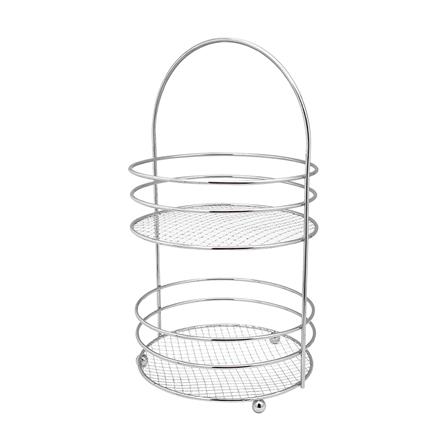 ตะกร้าผลไม้ 2 ชั้น 17 ซม. KECH 14835NP สีเงิน