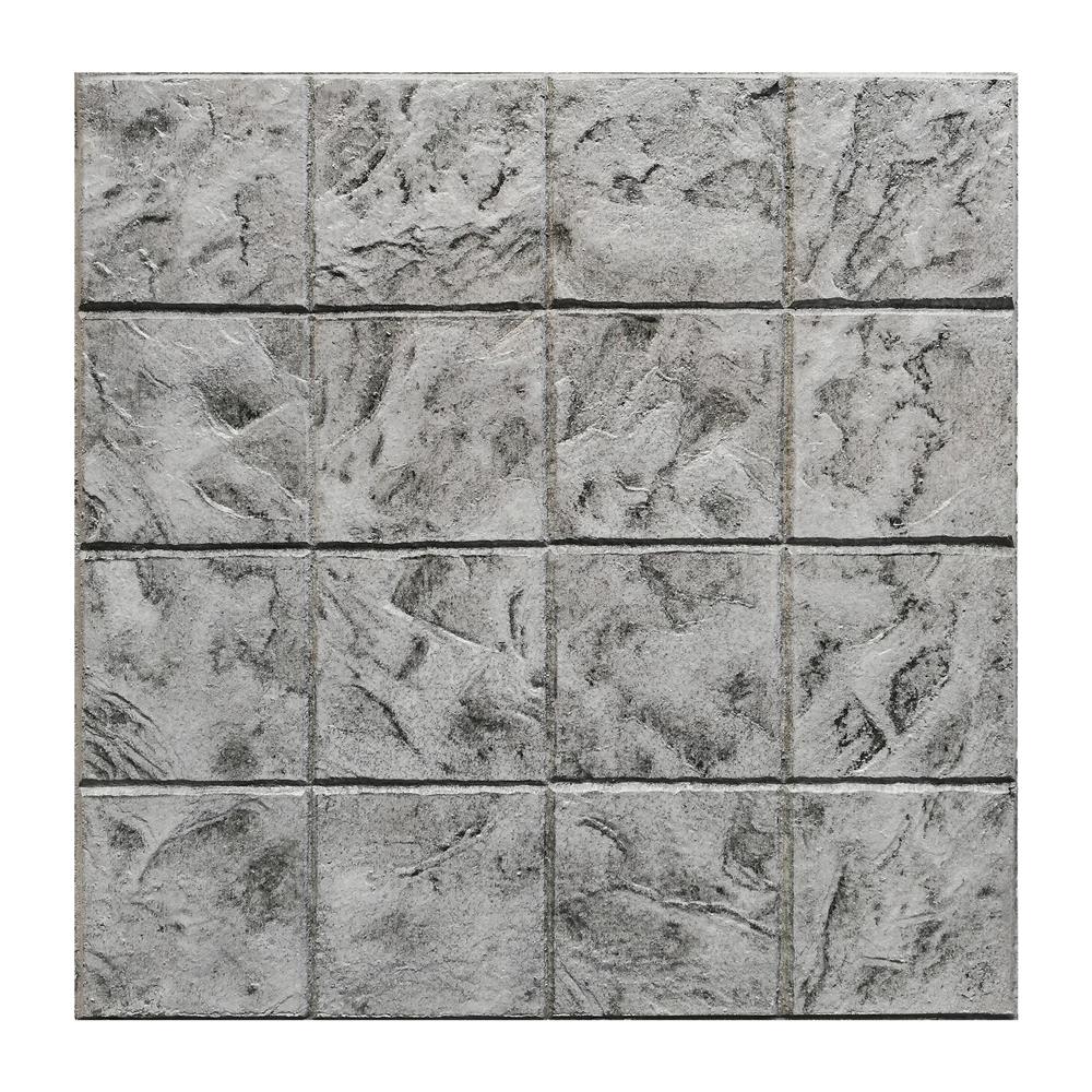 กระเบื้องคอนกรีตปูพื้น DURAONE STAMP PAVE SMART ROCK 40X40 ซม. สีเทา