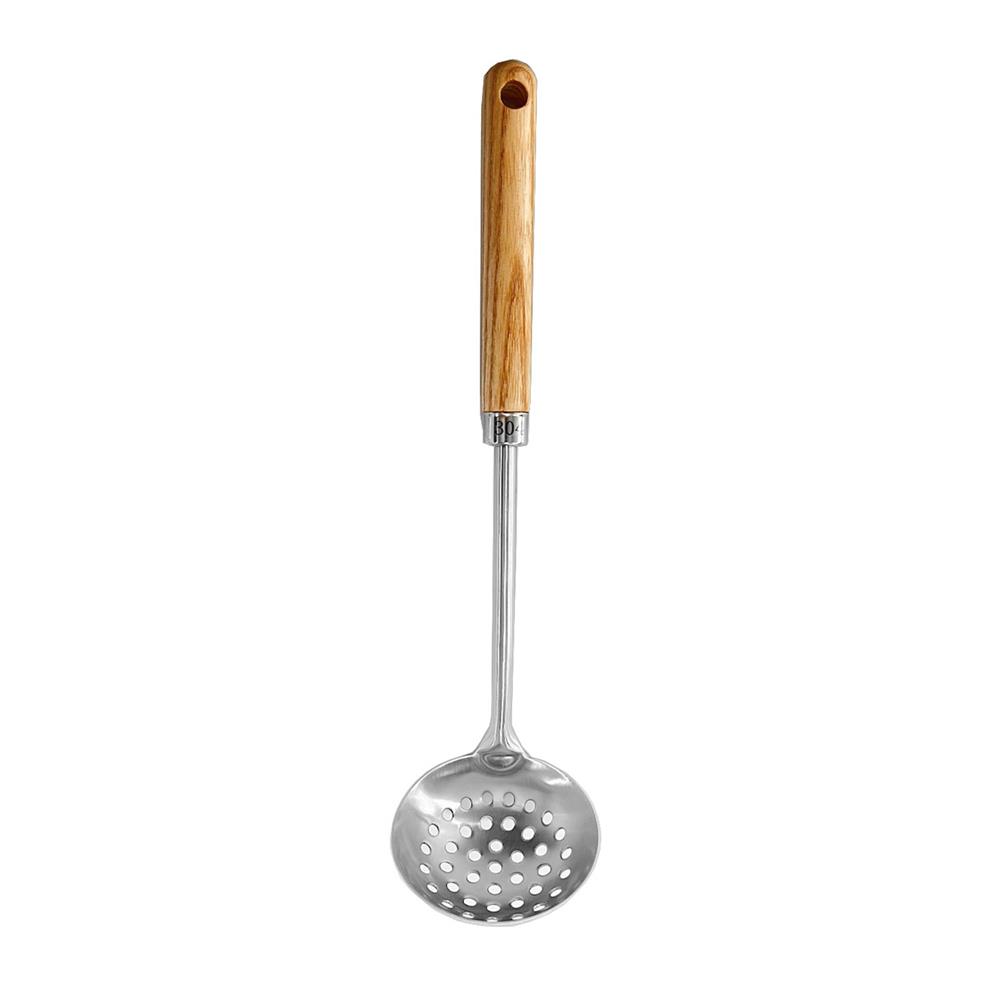 กระบวยมีรูด้ามไม้ COLOR KIT OLIVE 28 ซม.