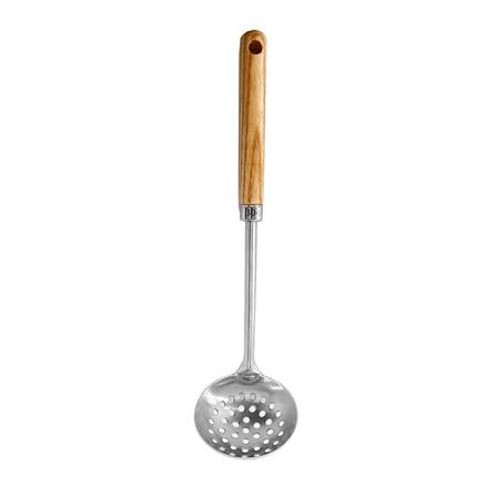 กระบวยมีรูด้ามไม้ COLOR KIT OLIVE 28 ซม.