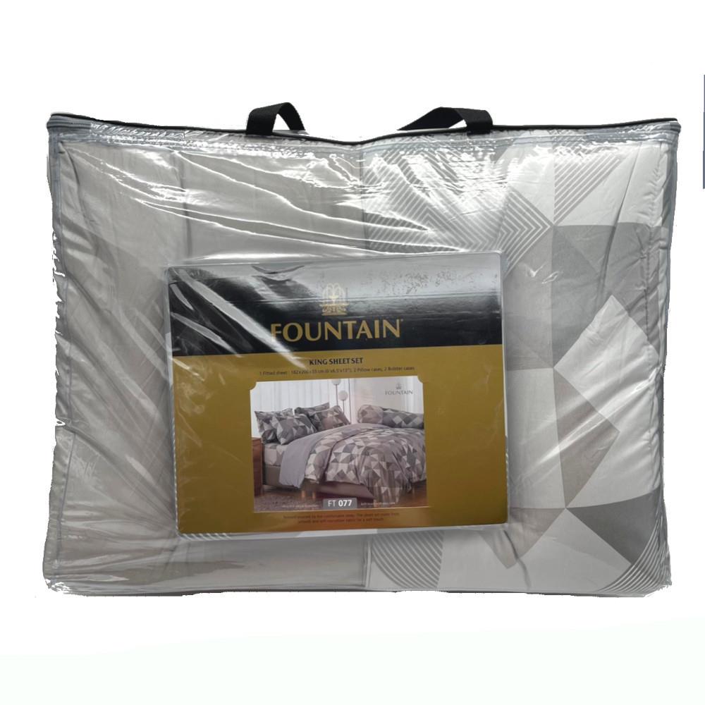 ชุดผ้าปูที่นอน 6 ฟุต 6 ชิ้น FOUNTAIN PRINTED 70209-FT077