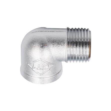 ข้องอ 90 องศา เกลียวนอก/เกลียวใน ทองเหลือง CITY 1/2 นิ้ว สีบรอนซ์เงิน_1