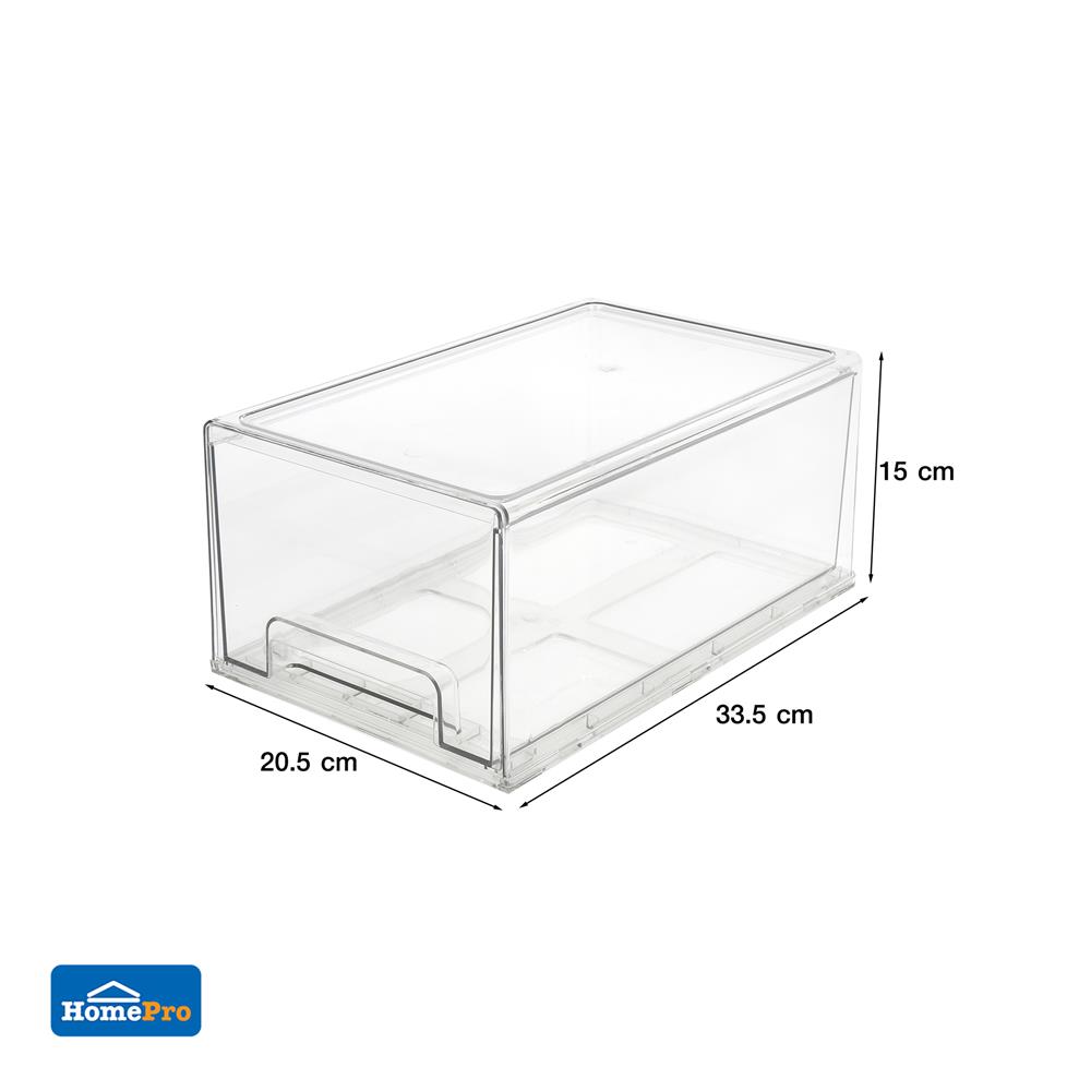 กล่องลิ้นชัก MAKEUP STACKO L 33.5x20.5x15 ซม. สีใส