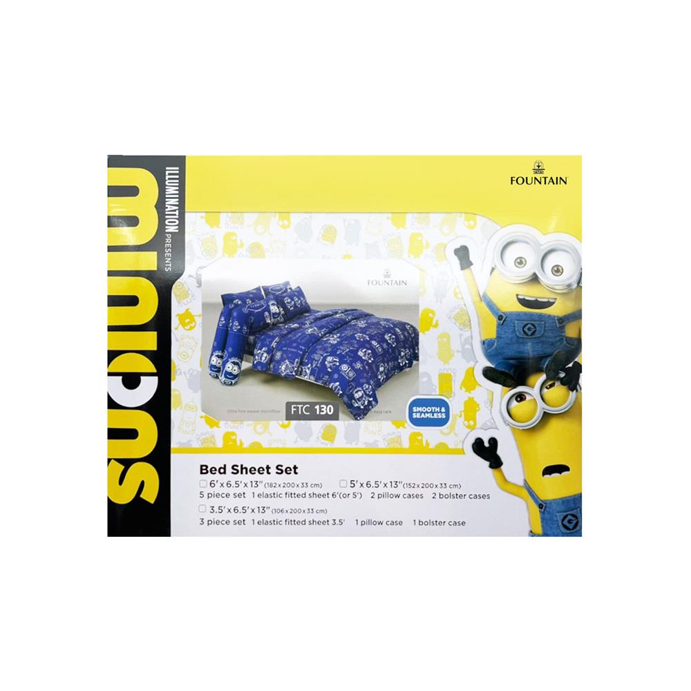 ชุดผ้าปูที่นอน 5 ฟุต 5 ชิ้น FOUNTAIN MINION 70107-FTC130