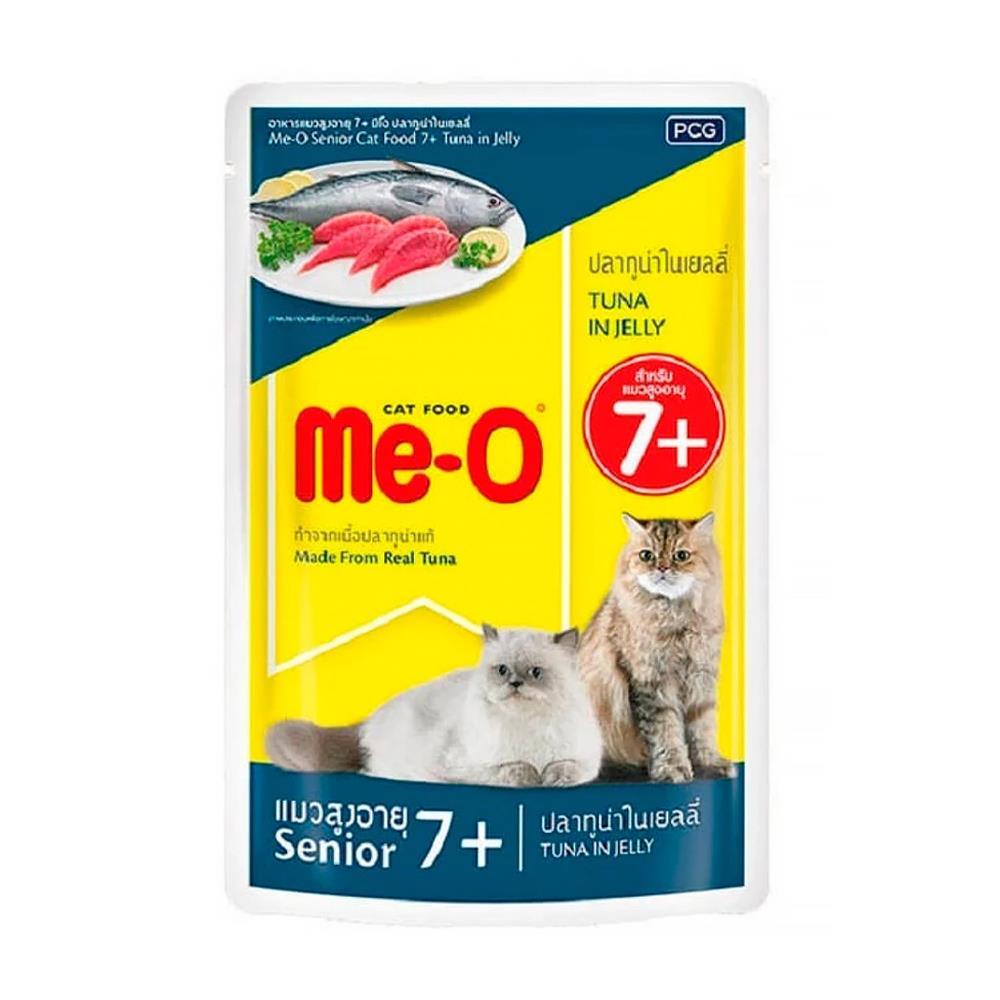 อาหารเปียกแมว MEO SENIOR ปลาทูน่าในเยลลี่ 80 ก.