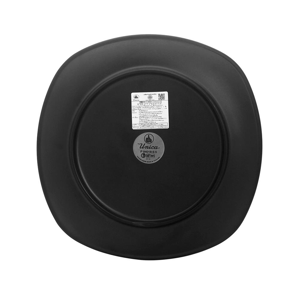 จานเมลามีนเหลี่ยม 9.5 นิ้ว UNICA ORGANIC สีดำ