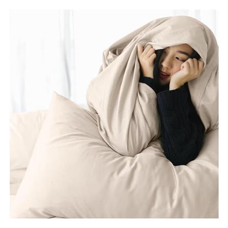 ชุดผ้าปูที่นอน 6 ฟุต 5 ชิ้น BENEATH GOLDEN SAND สีครีม_3