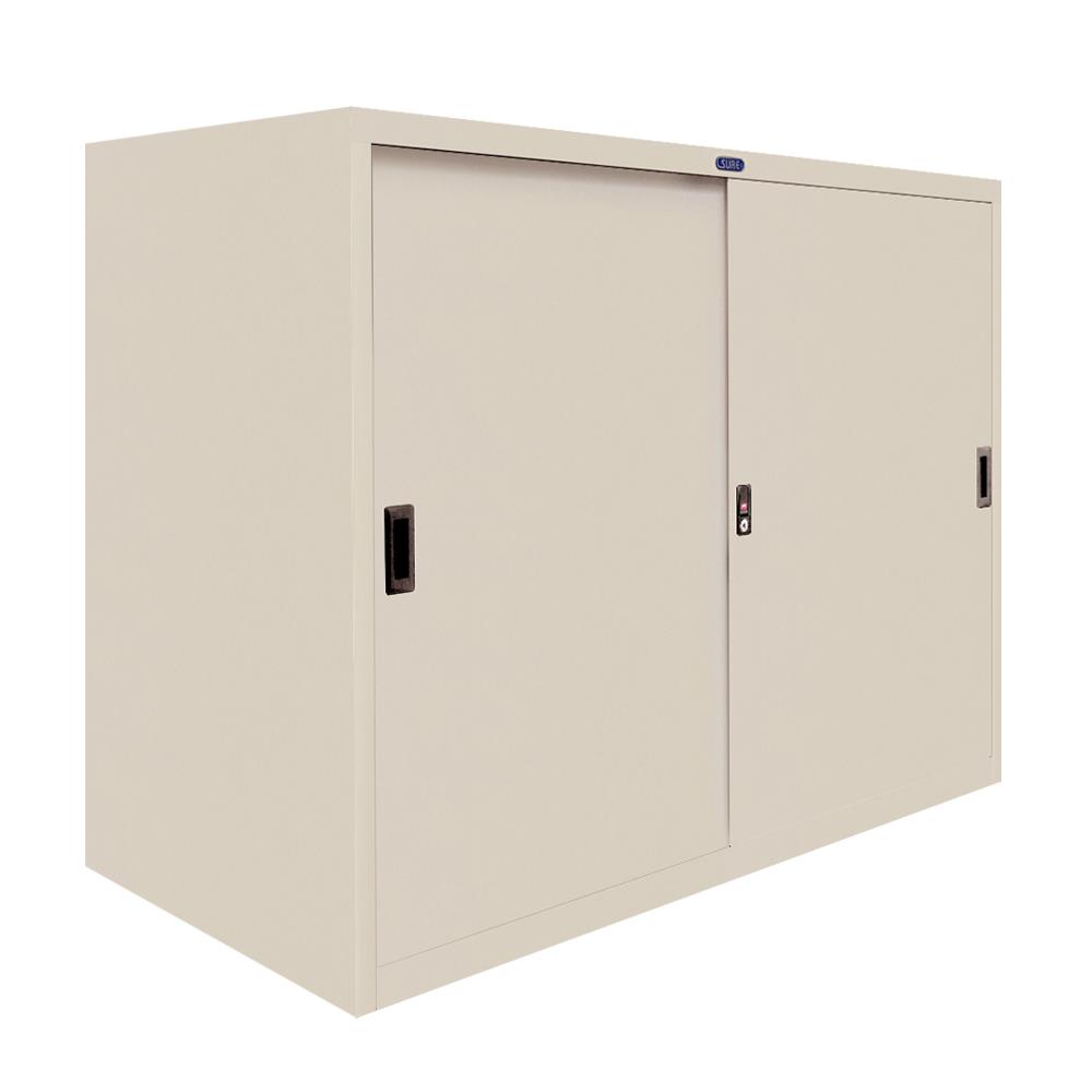ตู้เหล็กบานเลื่อนทึบ SURE SL-05 สีครีม