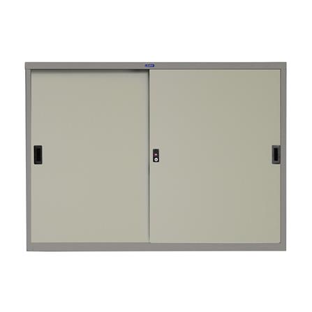 ตู้เหล็กบานเลื่อนทึบ SURE SL-04 สีเทา/ครีม_0