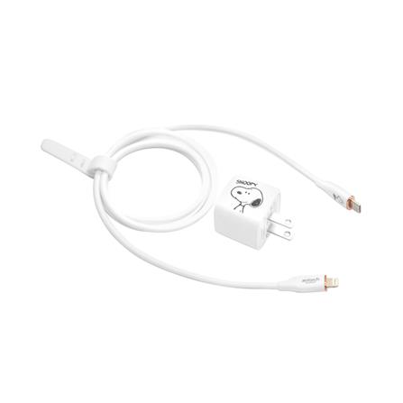 ชุดสายชาร์จ TYPE C TO LIGHTNING ANITECH SNOOPY SNP-D227 สีขาว_0