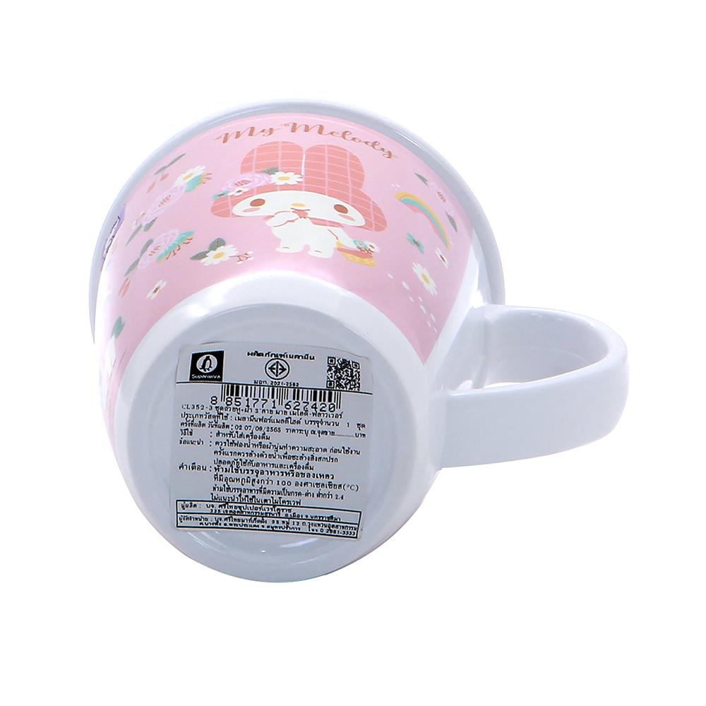 ถ้วยหูเมลามีนพร้อมฝา 450 มล. SUPERWARE MY MELODY FLOWER
