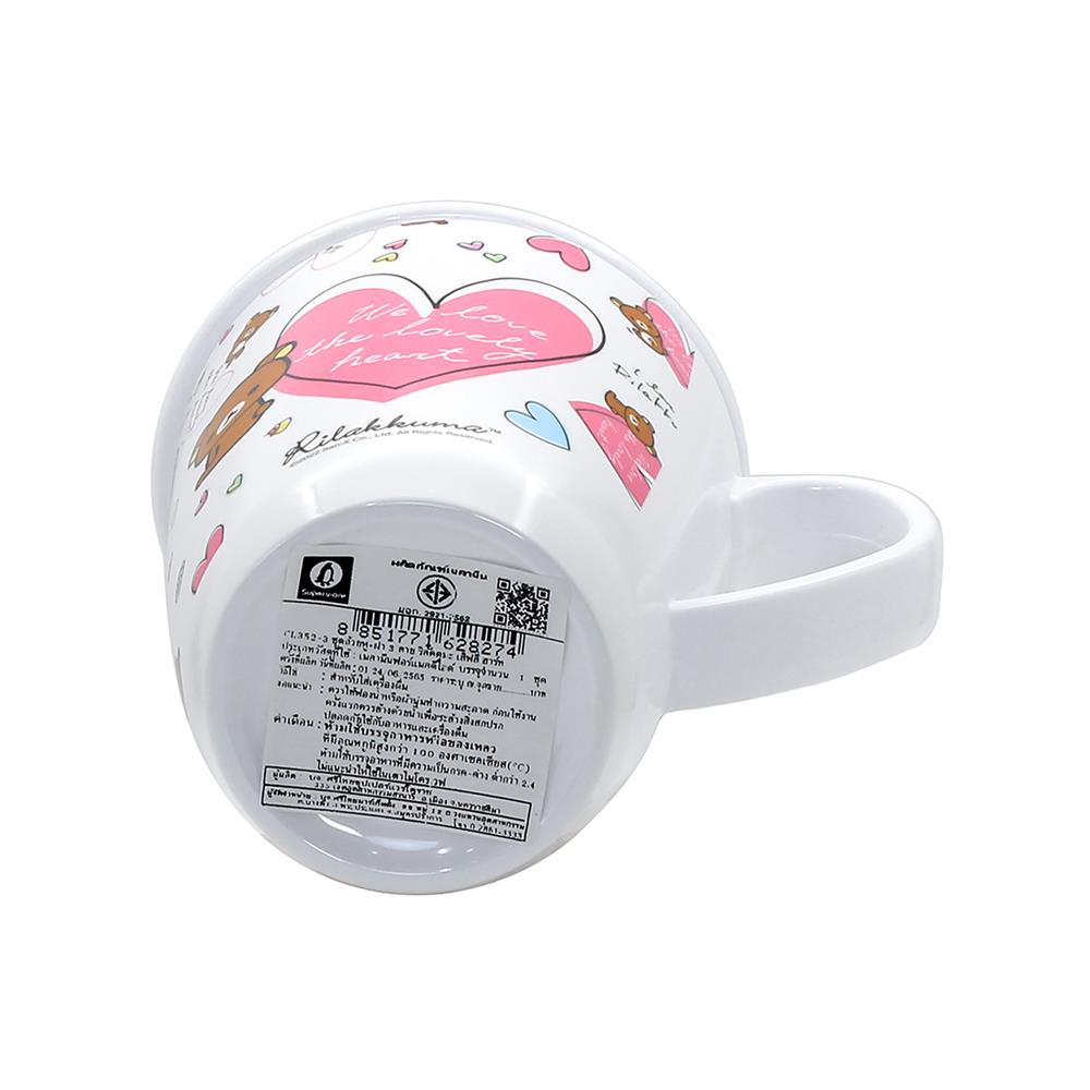 ถ้วยหูเมลามีนพร้อมฝา 450 มล. SUPERWARE RILAKKUMA LOVELY HEART