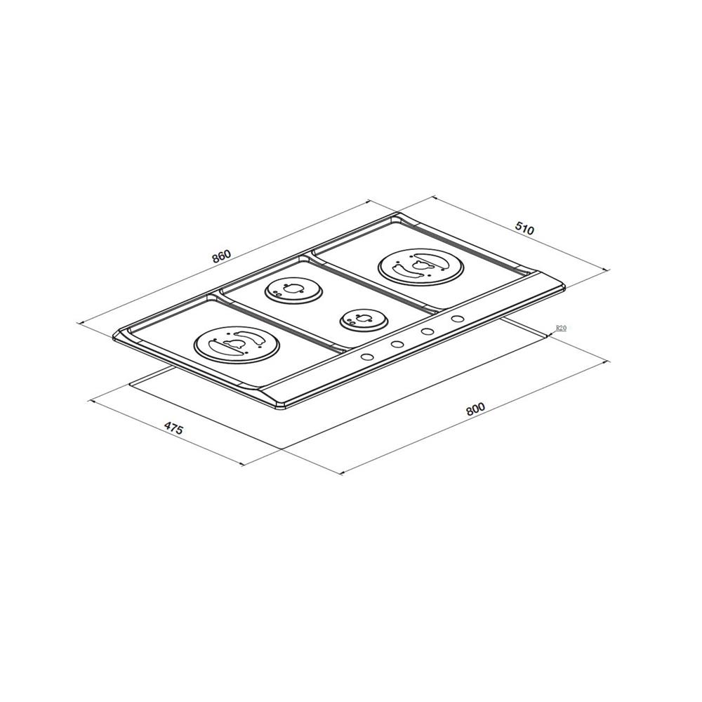 เตาฝังแก๊ส HAFELE HACO 86 ซม.