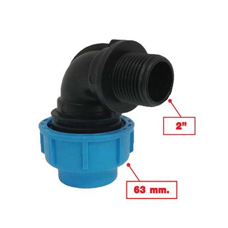 ข้องอสวมล็อก เกลียวนอก ตรามือ PN16 63 มม.X2 นิ้ว_2