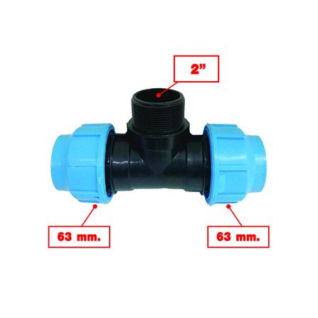 ข้อต่อสามทาง เกลียวนอก ตรามือ PN16 63 มม.X2 นิ้ว_2
