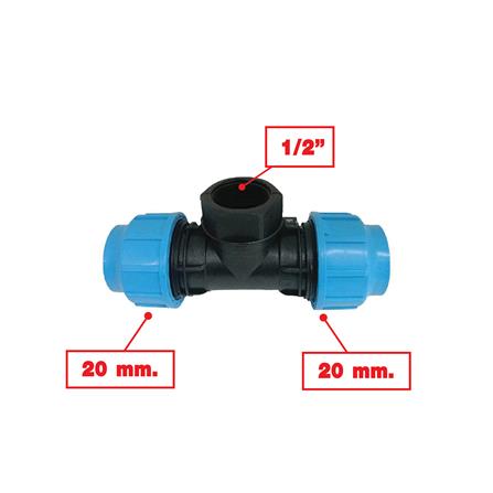 ข้อต่อสามทาง เกลียวใน ตรามือ PN16 20 มม.X1/2 นิ้ว_2