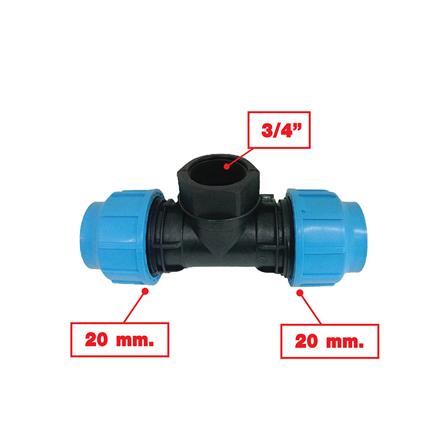 ข้อต่อสามทาง เกลียวใน ตรามือ PN16 20 มม.X3/4 นิ้ว_2