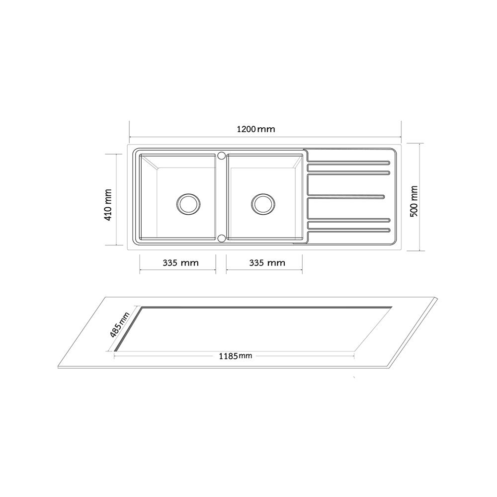 ซิงค์ฝัง 2 หลุม 1 ที่พัก AXIA PRECIOUS 12050 สีเงิน