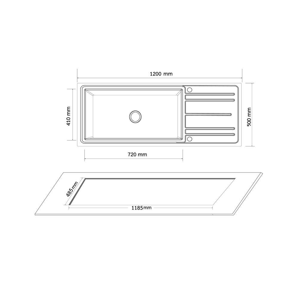 ซิงค์ฝัง 1 หลุม 1 ที่พัก AXIA PRECIOUS 12050 1B1D  สีสเตนเลส