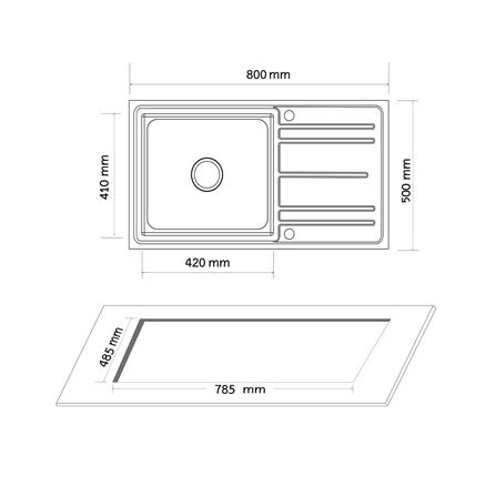 ซิงค์ฝัง 1 หลุม 1 ที่พัก AXIA PRECIOUS 8050 สีเงิน_5