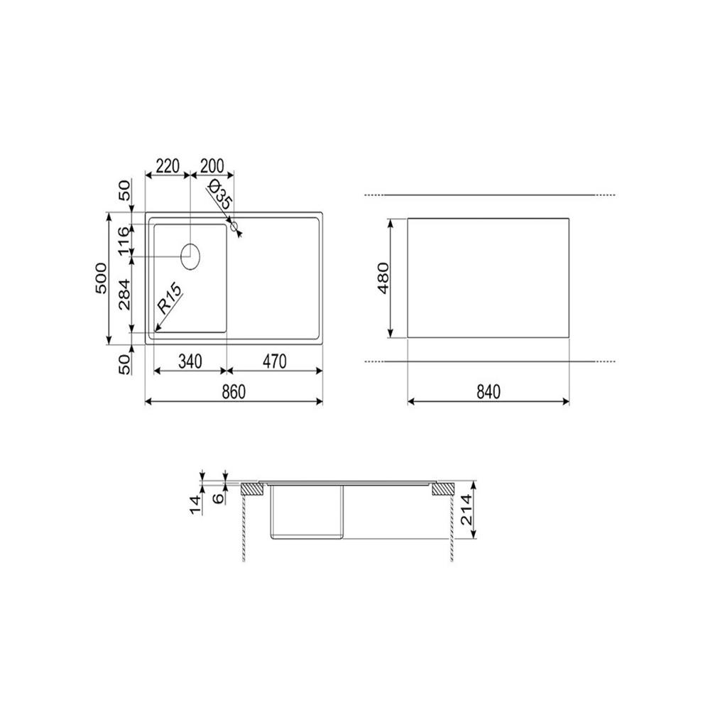ซิงค์ฝัง 1 หลุม 1 ที่พัก SMEG LD861D-2 สีเงิน