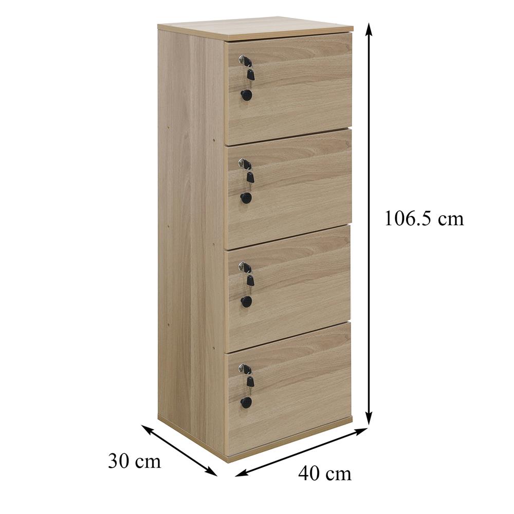 ตู้ล็อกเกอร์ 4 ช่อง FURDINI ANY 40 ซม. สีไวท์โอ๊ค