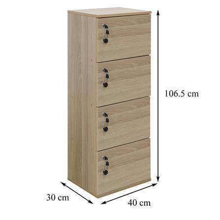 ตู้ล็อกเกอร์ 4 ช่อง FURDINI ANY 40 ซม. สีไวท์โอ๊ค_8