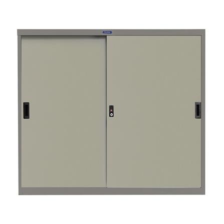 ตู้เหล็กบานเลื่อนทึบ SURE SL-03 สีเทา/ครีม