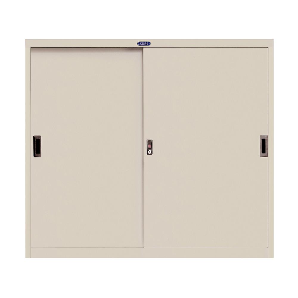 ตู้เหล็กบานเลื่อนทึบ SURE SL-03 สีครีม