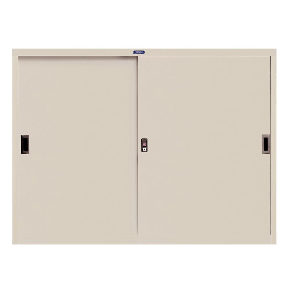 ตู้เหล็กบานเลื่อนทึบ SURE SL-04 สีครีม