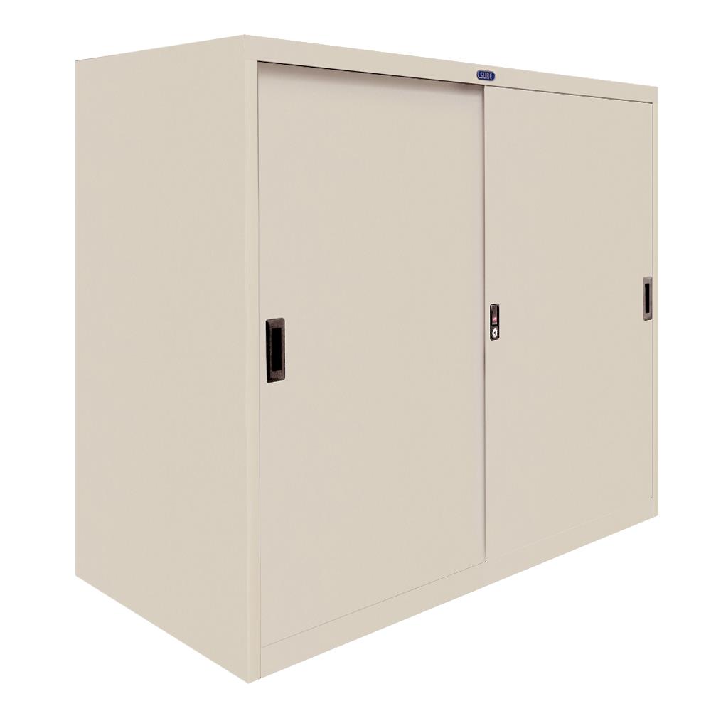 ตู้เหล็กบานเลื่อนทึบ SURE SL-04 สีครีม