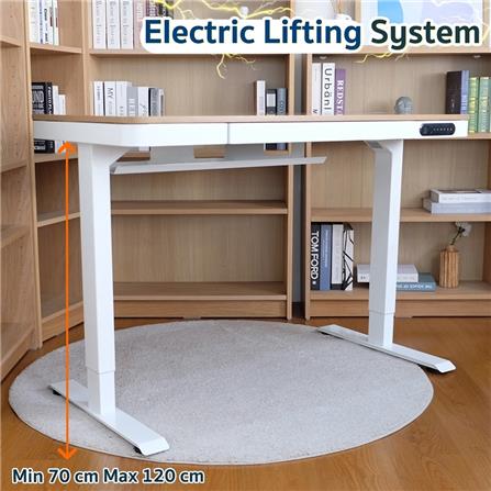 โต๊ะปรับระดับไฟฟ้า DESKSPACE DESK3 120 ซม. สีโอ๊ค/ขาว_9