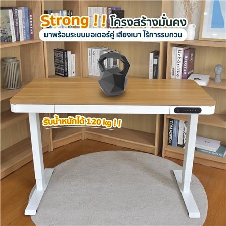 โต๊ะปรับระดับไฟฟ้า DESKSPACE DESK3 120 ซม. สีโอ๊ค/ขาว_3