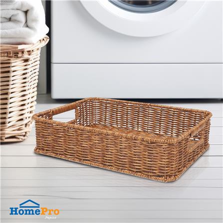 ตะกร้าผ้าเหลี่ยมเตี้ย PLIM SAAN SIZE L สีน้ำตาล_4