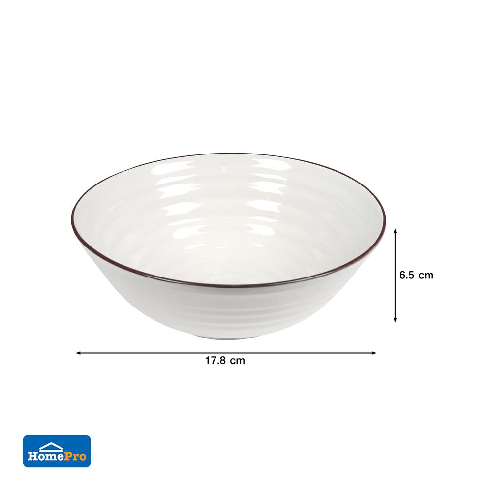 ชามเซรามิก 7 นิ้ว KECH LONN ขอบน้ำตาล