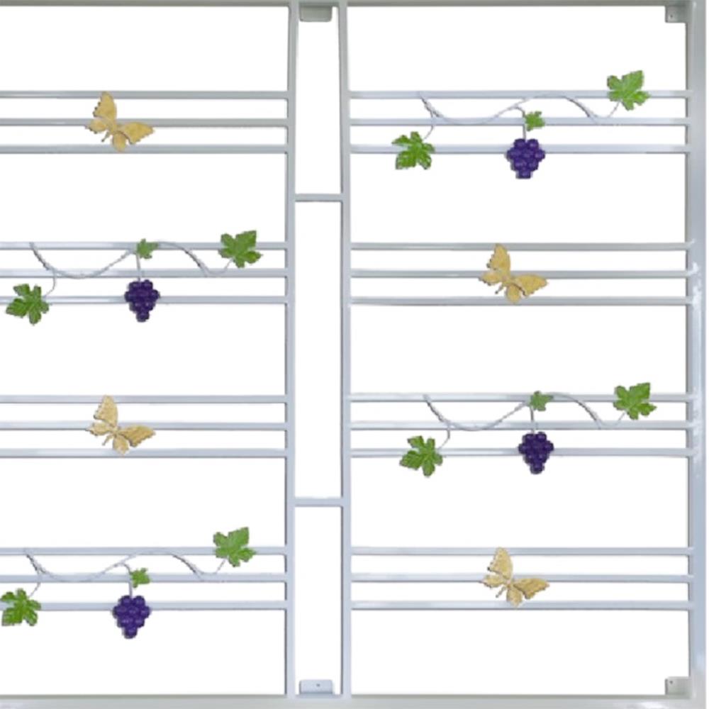 เหล็กดัดหน้าต่าง MHOLARN องุ่นผีเสื้อ 120x120 ซม. สีขาว