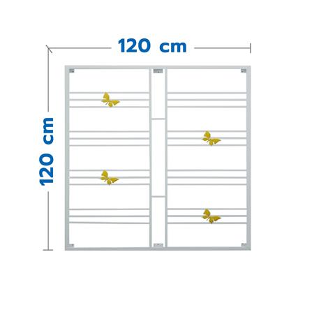 เหล็กดัดหน้าต่าง MHOLARN ผีเสื้อ 120x120 ซม. สีขาว