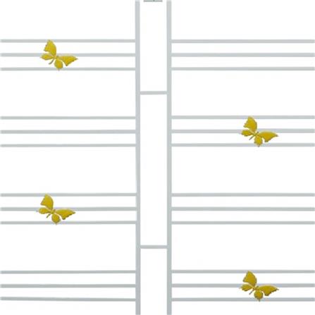 เหล็กดัดหน้าต่าง MHOLARN ผีเสื้อ 120x120 ซม. สีขาว_1