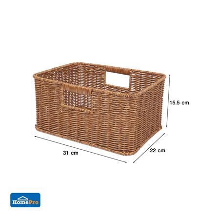 ตะกร้าผ้าเหลี่ยม PLIM SAAN SIZE M สีน้ำตาล_6