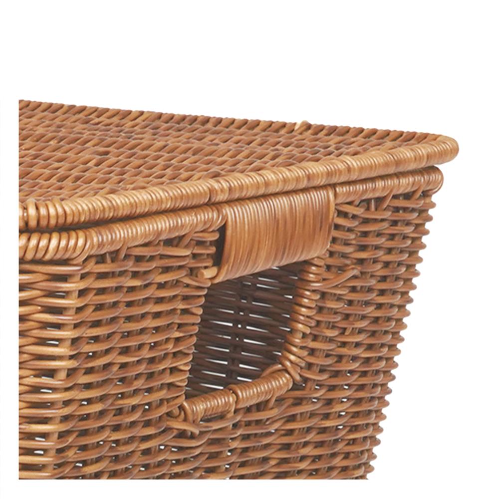 ตะกร้าผ้าเหลี่ยมสูงมีฝา PLIM SAAN สีน้ำตาล