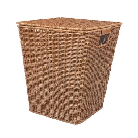 ตะกร้าผ้าเหลี่ยมสูงมีฝา PLIM SAAN สีน้ำตาล_0