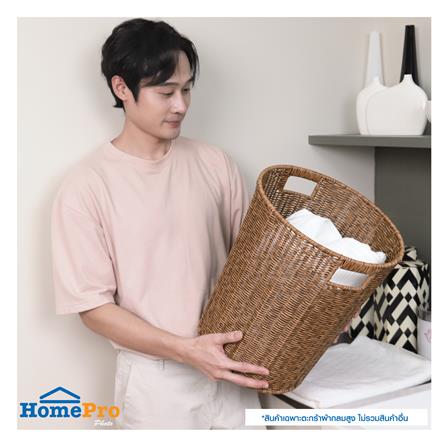 ตะกร้าผ้ากลมสูง PLIM SAAN 35 ซม. สีน้ำตาล_6