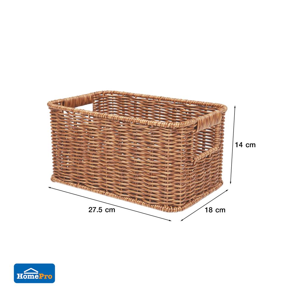 ตะกร้าผ้าเหลี่ยม PLIM SAAN SIZE S สีน้ำตาล