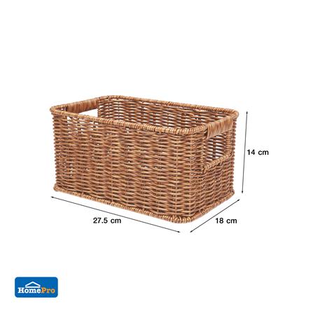 ตะกร้าผ้าเหลี่ยม PLIM SAAN SIZE S สีน้ำตาล_6