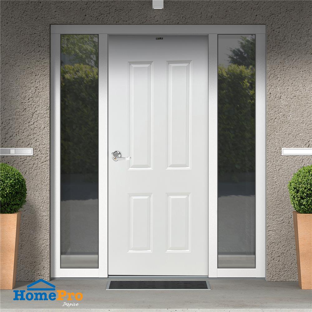 ประตูภายนอก UPVC AZLE L-35 80X200 ซม. สีขาว เจาะลูกบิด