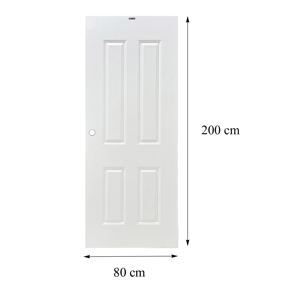 ประตูภายนอก UPVC AZLE L-35 80X200 ซม. สีขาว เจาะลูกบิด