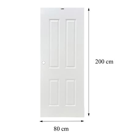 ประตูภายนอก UPVC AZLE L-35 80X200 ซม. สีขาว เจาะลูกบิด_8