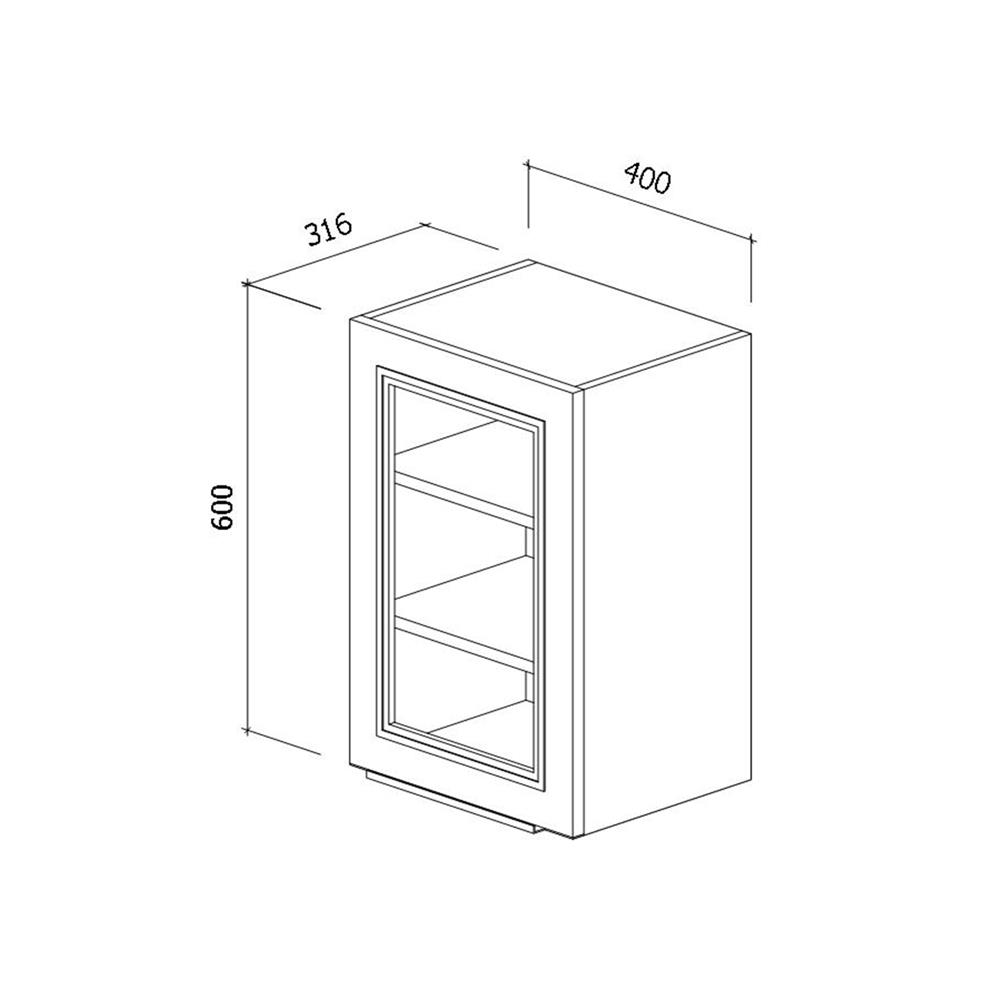 ตู้แขวนเดี่ยวบานกระจกเปิดขวา STARMARK KYLIE 40x60 ซม. สีโอ๊ก V1