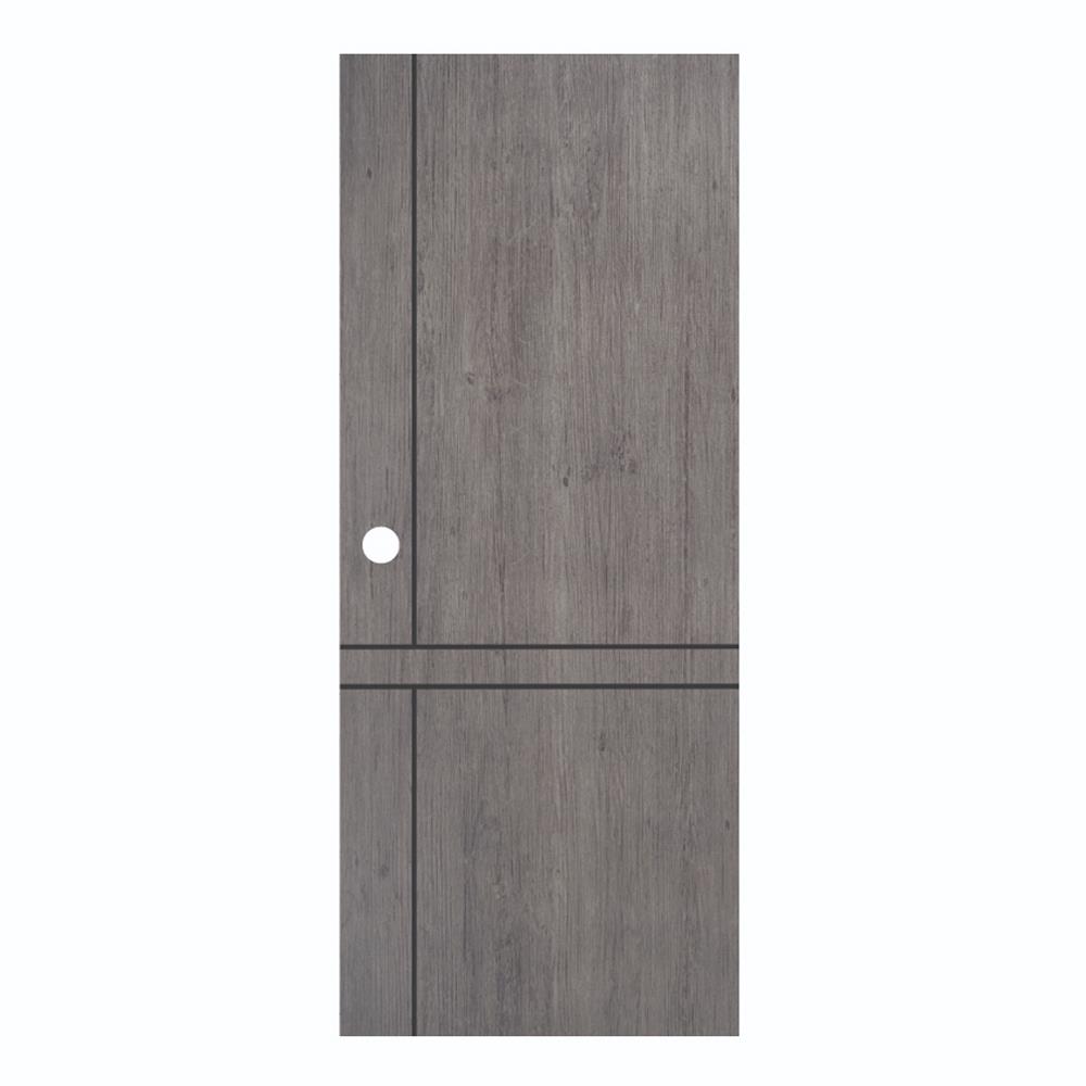 ประตูภายใน UPVC MODERNWOOD LMWNR10 80X200 ซม. สีเกรย์โอ๊ค เจาะลูกบิด